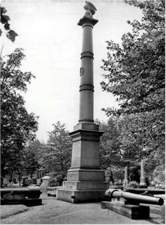 The 7th Ohio Volunteer Regiment was honored at Woodland with a 7th OVI Monument In 1873.
