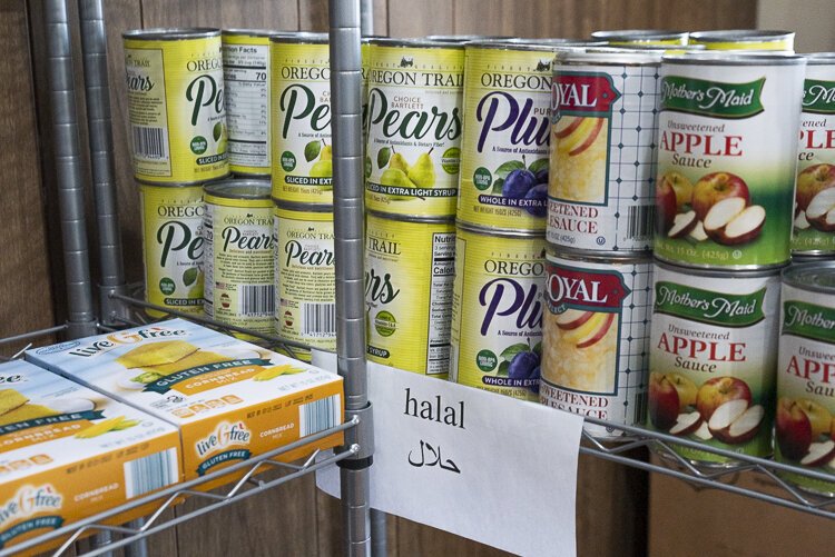 The UCC pantry has a halal section to meet Muslim dietary restrictions