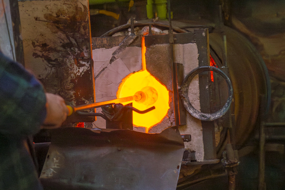 Kaplan built all the furnaces and ovens himself, from the main furnace to a smaller reheating furnace the annealing boxes