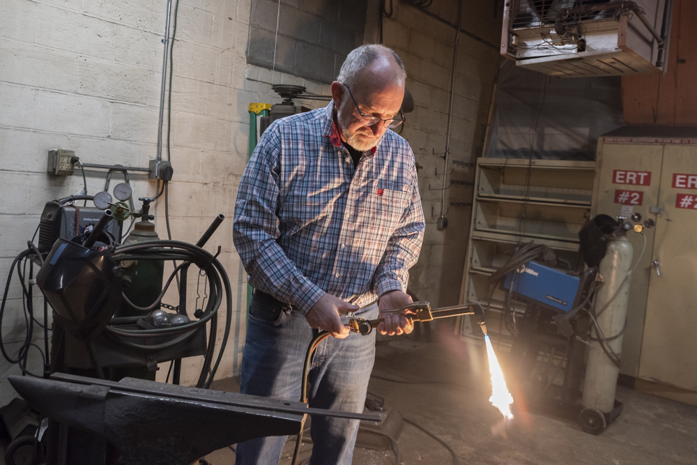 Paul Hadley has spent the last few years downsizing his ironwork business, where he sketches and builds custom pieces for interior designers and contractors