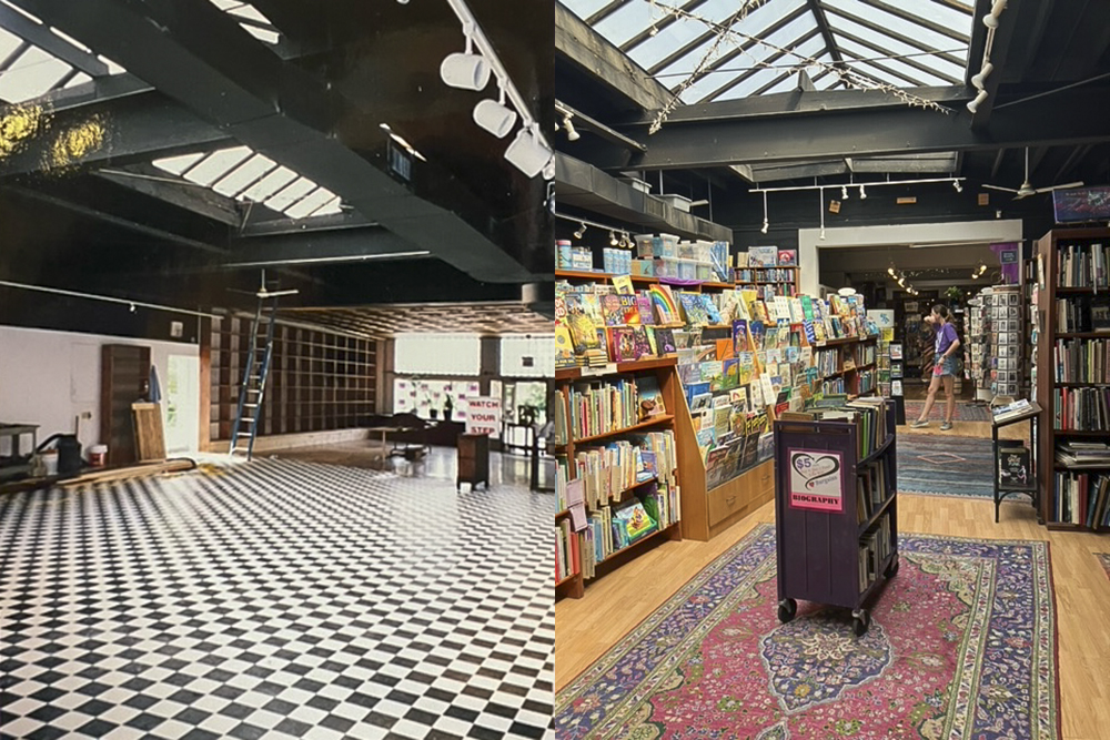 Left, a shot of the building before Loganberry moved in and a current shot on the right