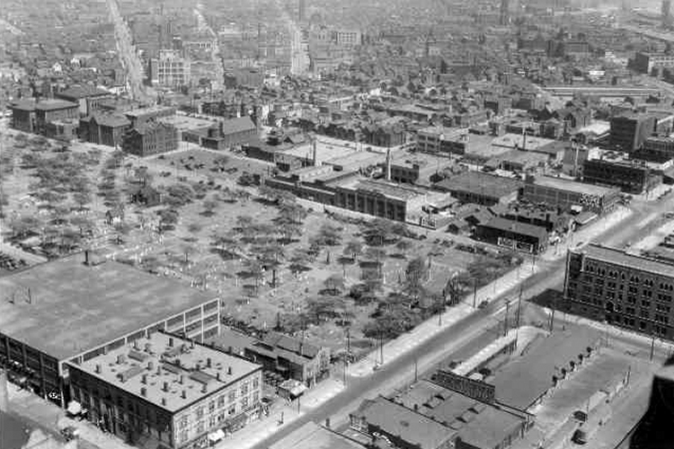 Erie Street Cemetery Aerial View