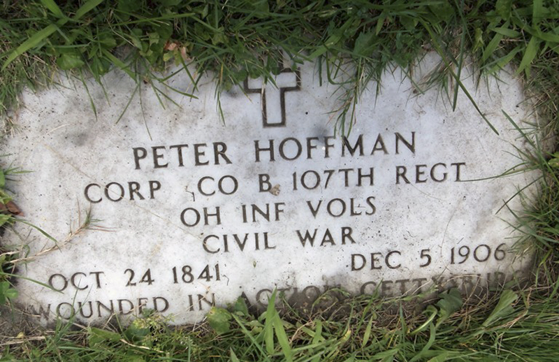 Peter Hoffman Marker, one of Erie Street Cemetery's Civil War Veterans