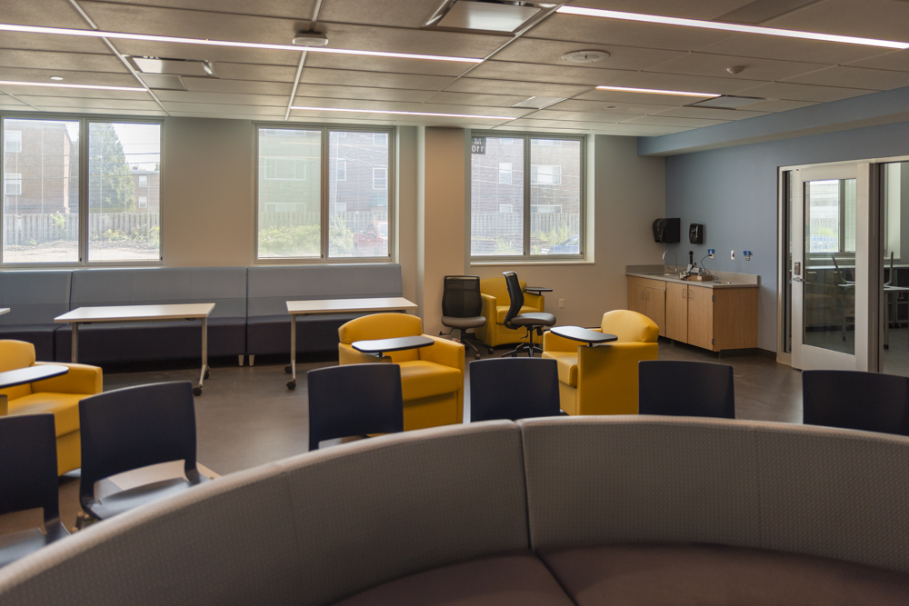 The small group learning center in the Middle School section