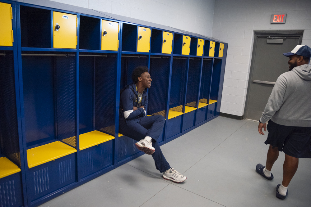 Locker room at the new Warrensville Heights High School