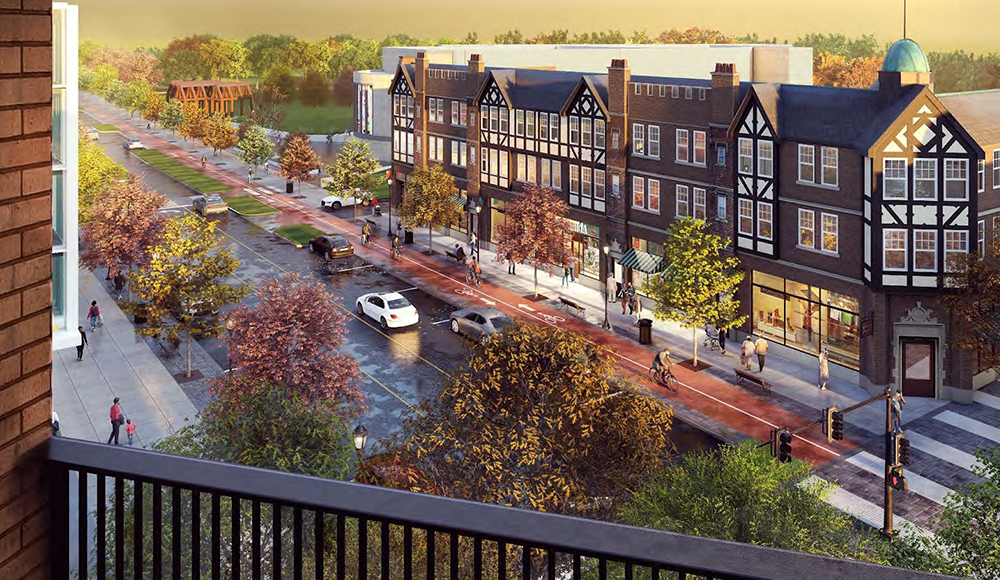 Taylor Tudors rendering looking south down South Taylor Road