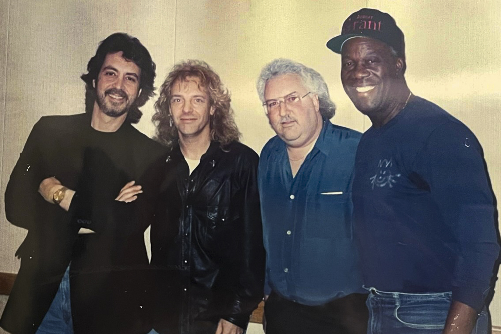 Dave with Peter Frampton Michael stanley and Jim Mudcat Grant former Cleve Indian great
