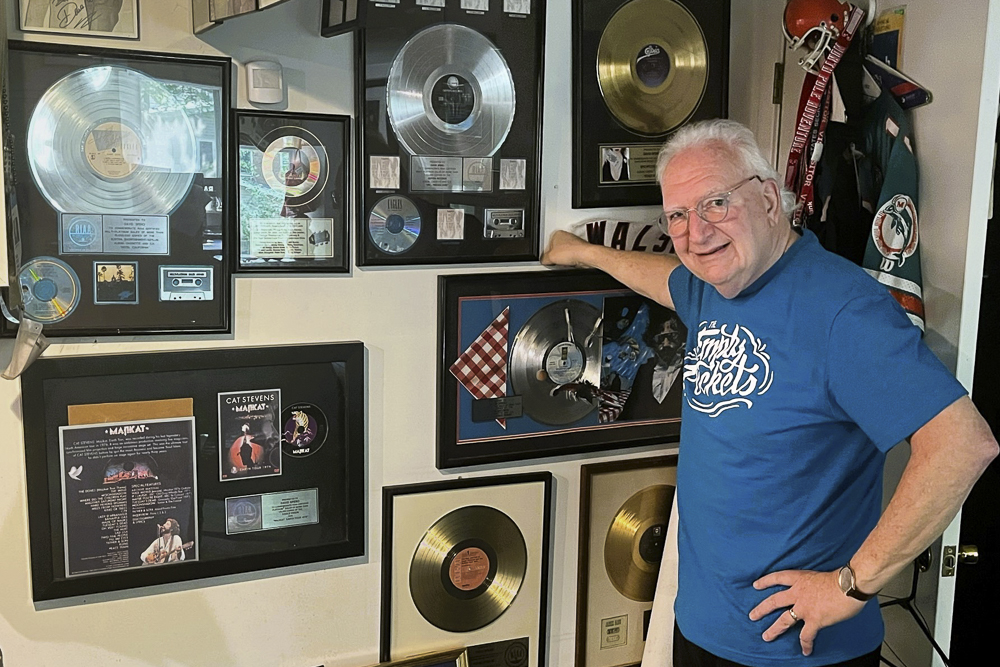 Dave Spero and partial collection of gold records