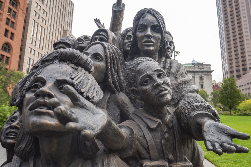 “Let The Oppressed Go Free” by artist Timothy Schmalz