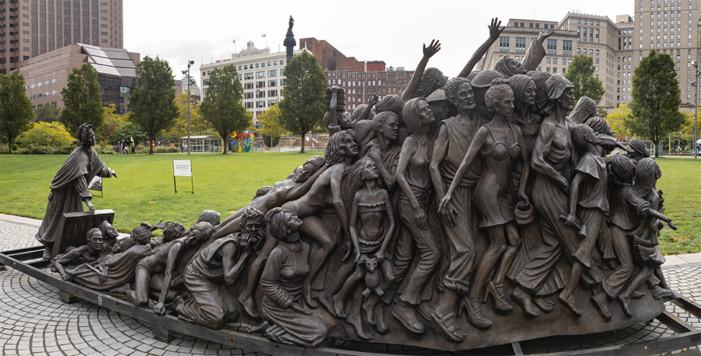 “Let The Oppressed Go Free” by artist Timothy Schmalz