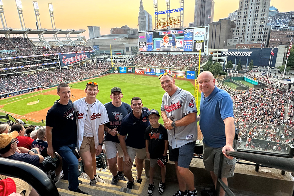 Local firefighters, including Robert Gandee, Fire Chief of Willoughby Hills