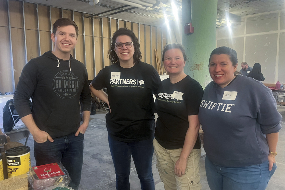 Kevin, Kristen, Alicia and Ali at Shop Night for Jump Back Ball