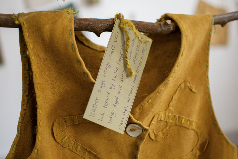 Buckskin vest by Margaret Sankey for the second cohort of the Rust Belt Fibershed One Year, One Outfit Project.