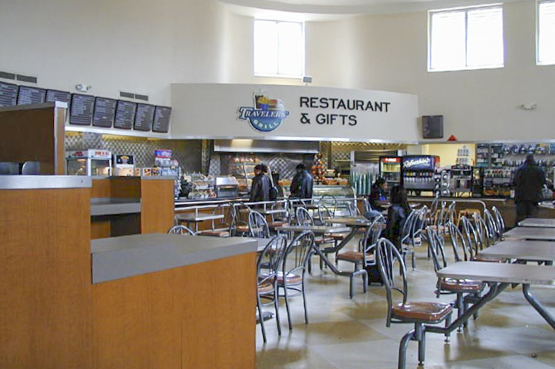 Interior shot of the Cleveland Greyhound Bus station
