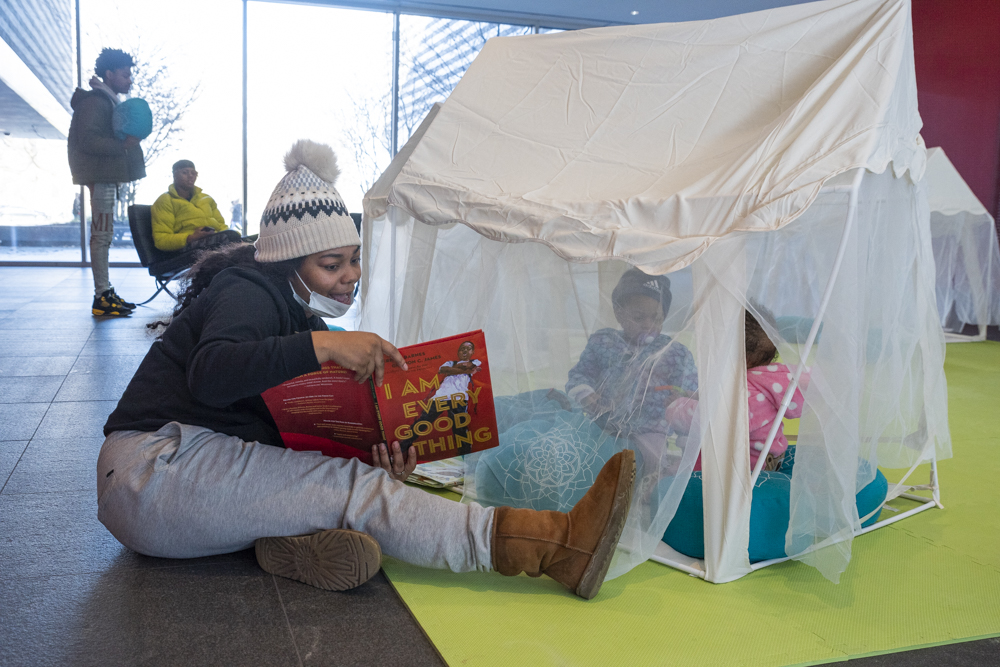 Little Library - mini reading space featuring picture books that celebrate diversity at the Martin Luther King Jr. Day Celebration at CMA