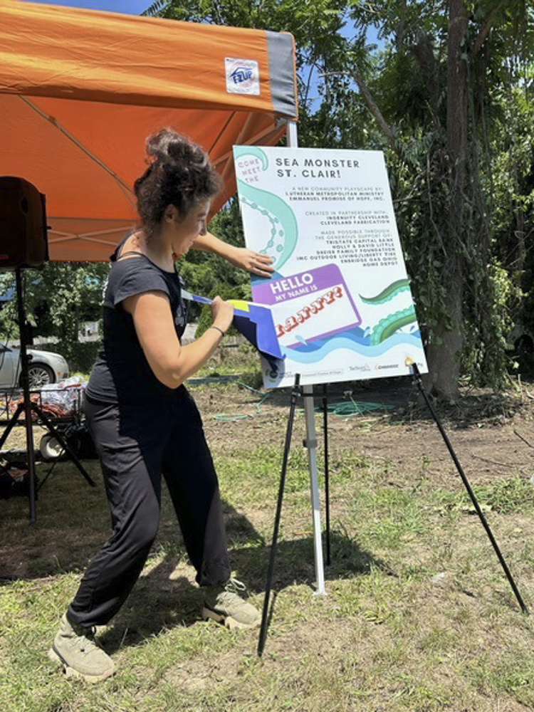 Emily Applebaum of Ingenuity Cleveland reveals the name selected by community members for the sea monster