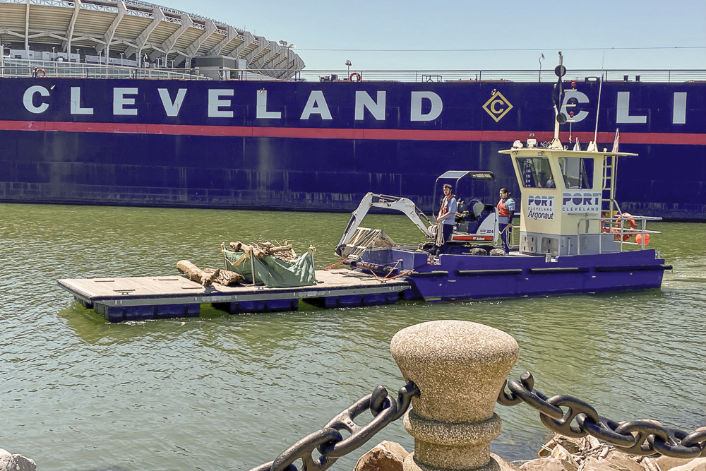 Flotsam and jetsam debris picked up from the Cuyahoga River and North Coast Harbor
