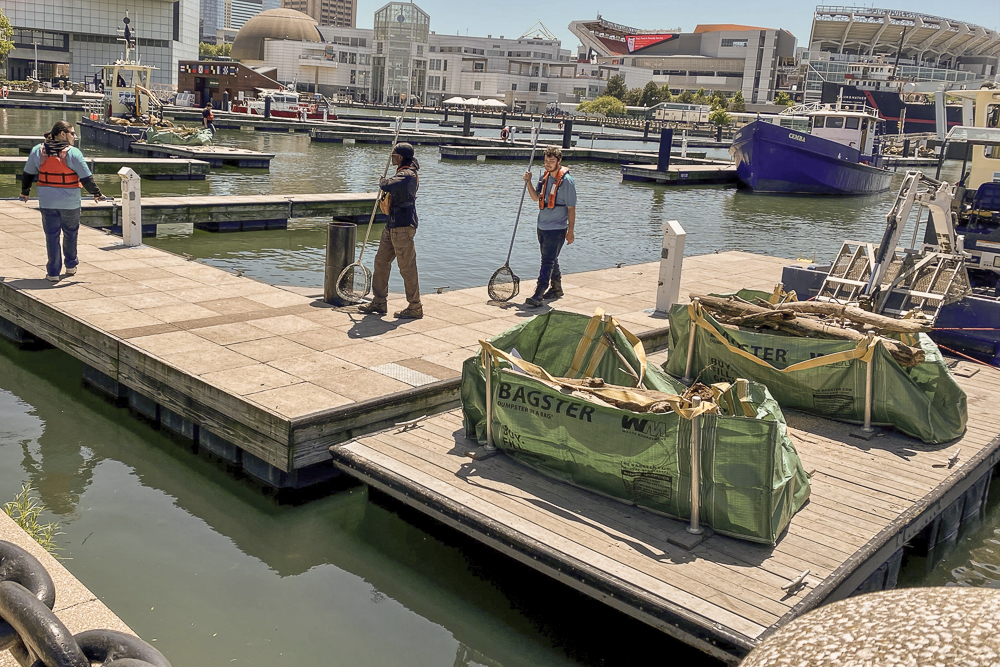 Flotsam and jetsam debris picked up from the Cuyahoga River and North Coast Harbor