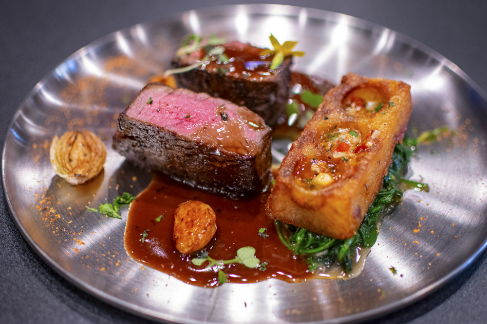 "Cypher's Steak" Butter garlic & rosemary basted filet w/homemade red wine steak sauce