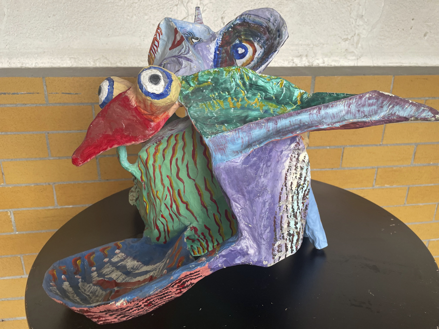 Hector Castellanos first abstract paper maché headpiece for  Parade the Circle in 1998