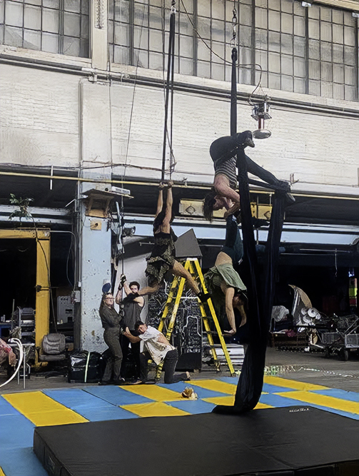 Crooked River Circus during rehearsals for 2024 Ingenuity Fest: Era of Ascent