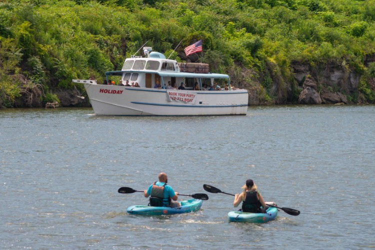Kayaking on the Cuyahoga at Canalway's River Rally.