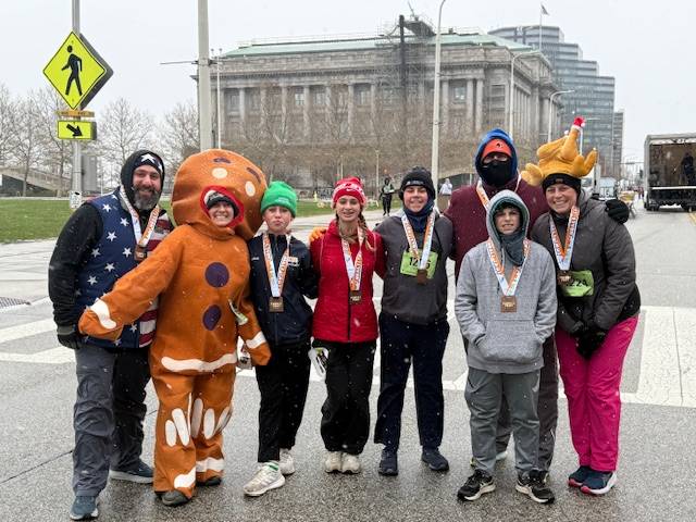 Leslie Srodek-Johnson and her group were cold, but had a great time at Turkey Trot 2025.