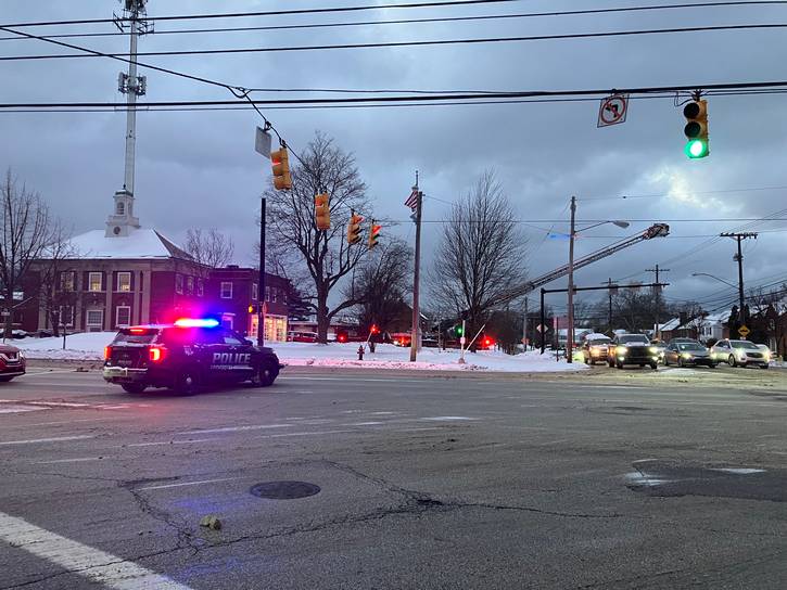 The Light After Dark Menorah Parade proceeded past University Heights City Hall.