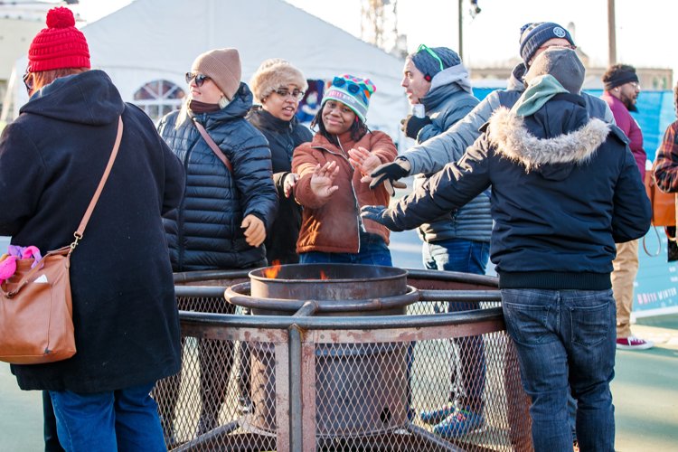 Warming up by the fire