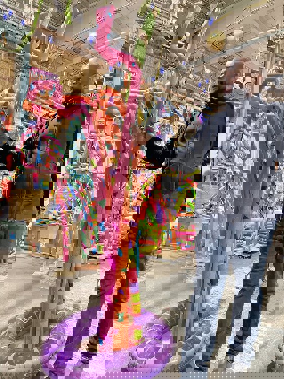 Artists and volunteers built the installations during six workshops.