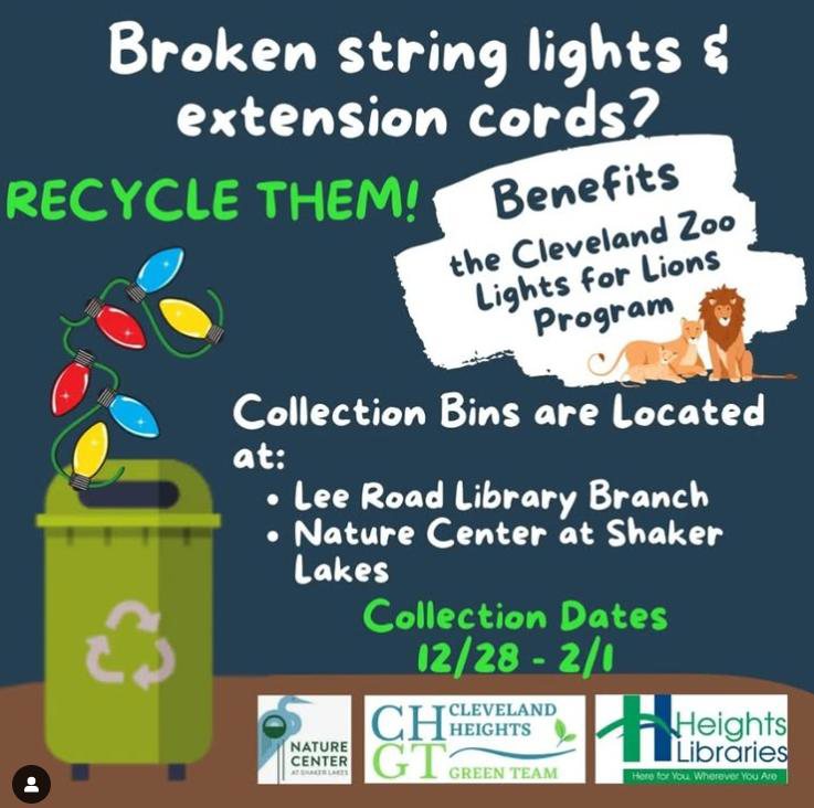 Drop of locations are also at Heights Libraries Lee Road and Nature Center