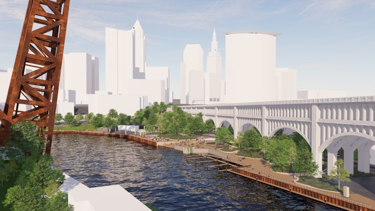 Aerial view of Canal Basin Park