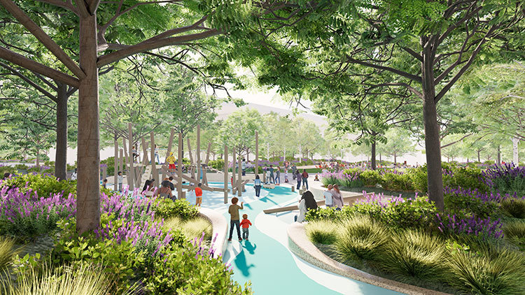 Canal Basin Park playground rendering