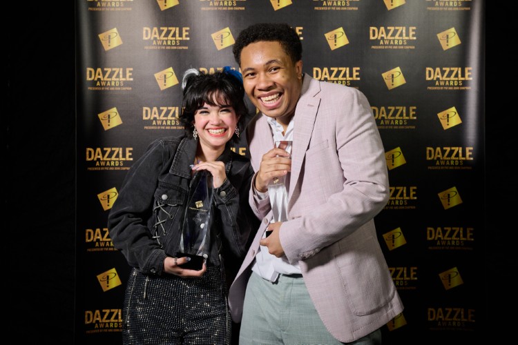 Best Actress MIra Cahalane and Best Actor Anthony Fritzgerald Dazzle Awards