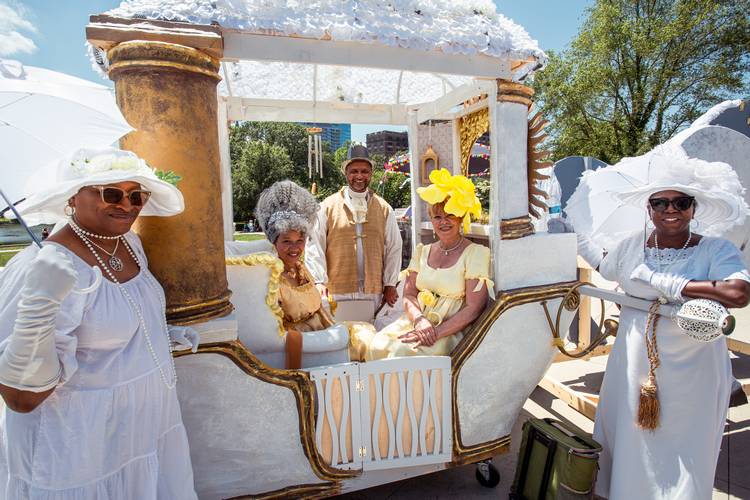 The Extended Family Cleveland, on Bridgerton's “Queen Charlotte in the City” ensemble