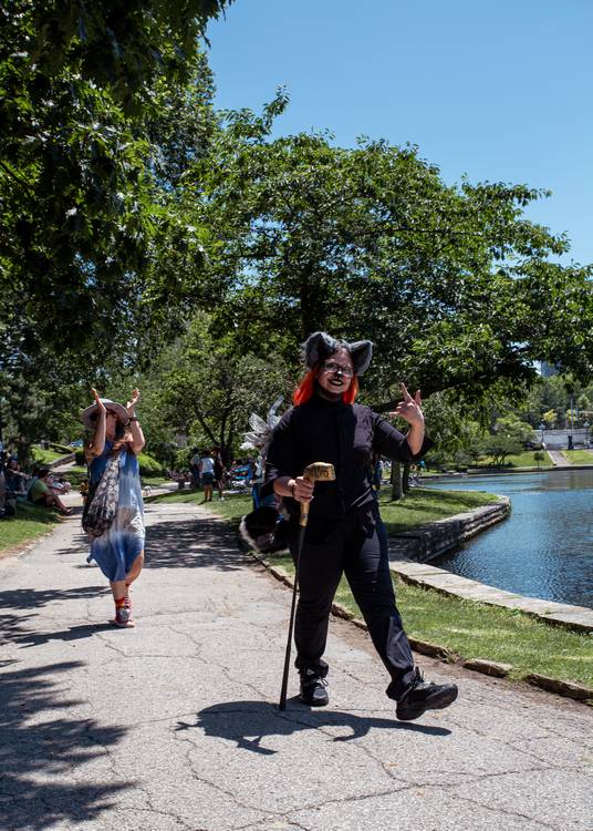 Marching around wade Oval at Parade the Circle 2025.