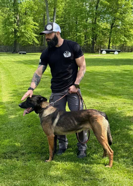 Officer Jeremy Puszakowski and K-9 Chinook during training.