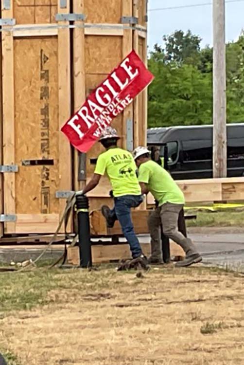 The Euclid Beach Arch was moved about 150 feet, where it will be the entrance to the new Euclid Beach Arch Park.
