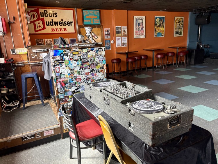 Two turntables used during its regular Sunday brunches.