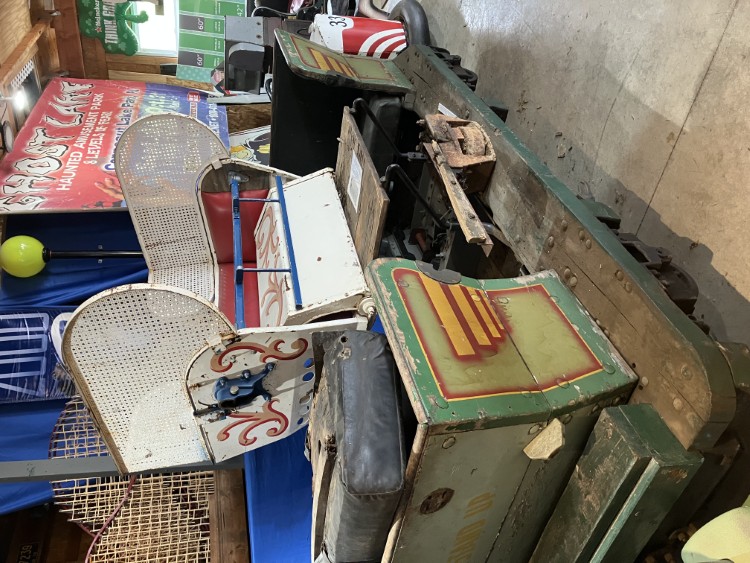 Euclid Beach Derby Racers cars and unknown Alaskan amusement park Ferris Wheel car.