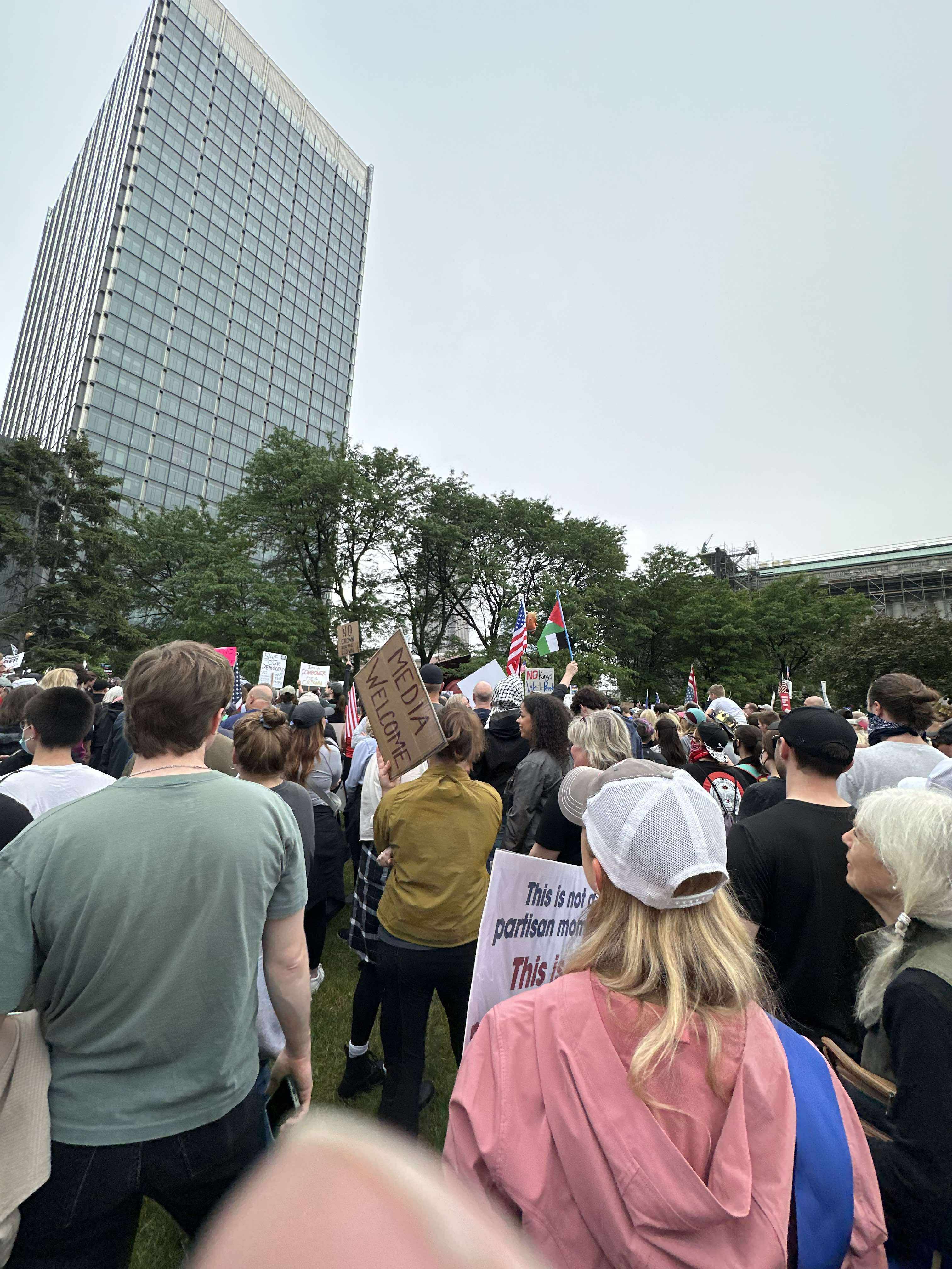 Protesters gather downtown