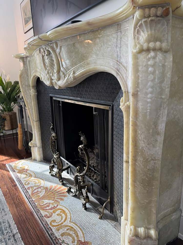 Hand-carved marble fireplaces