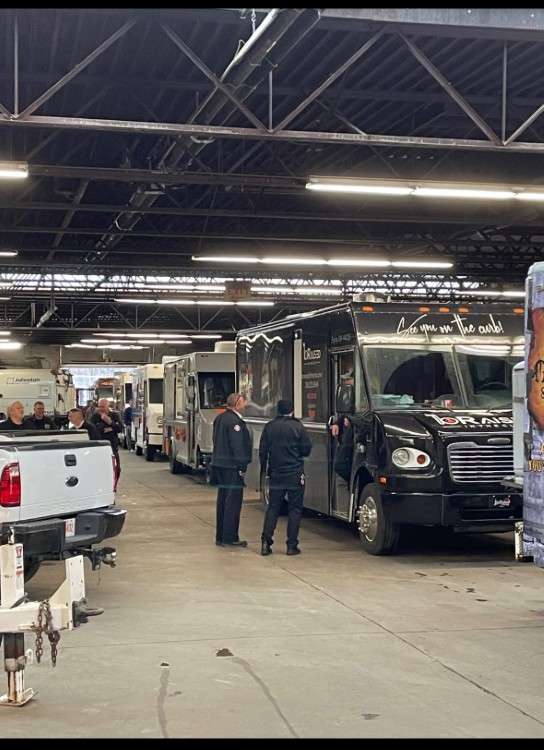 Food Trucks lined up for inspection