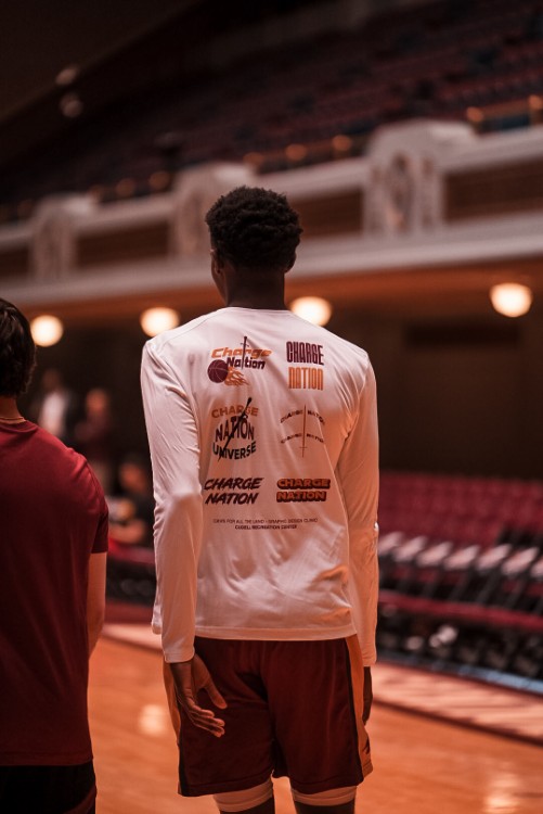 The back of the warm-up jerseys