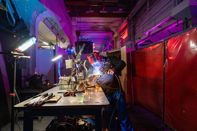 Expect everything from blacksmithing and soldering demonstrations to synthpop and DJ sets, a live poetry reading, and violinists mixing classical with electronic.