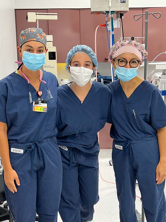Left to right: Dr. Eve Tranchito, Ava Zweig, Dr. Diana Ponsky