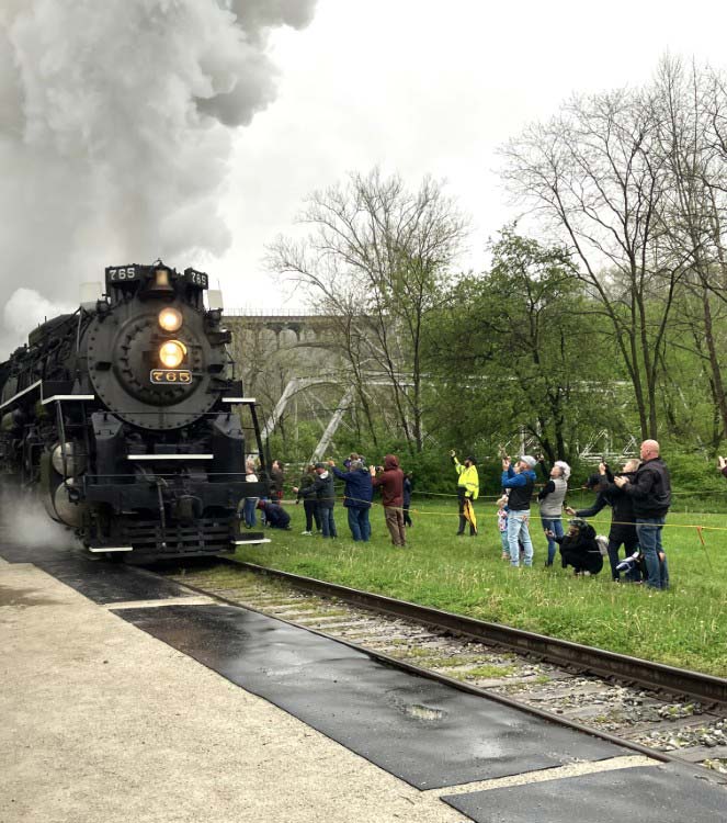 Nickel Plate Road Steam Locomotive No. 765 demonstration at the CVSR Brecksville Station.