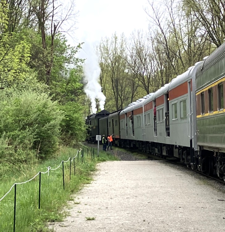 Train parked at the Cuyahoga Valley Scenic Railroad's Rockside Station.