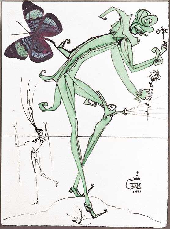 Dali's "Mimetic character, possible future model for the cover of the New Yorker for the year 2000" will be featured in the exhibit.