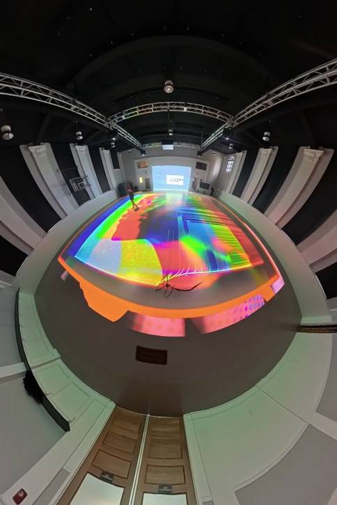 The immersive projection-mapped art experience featured at the benefit.